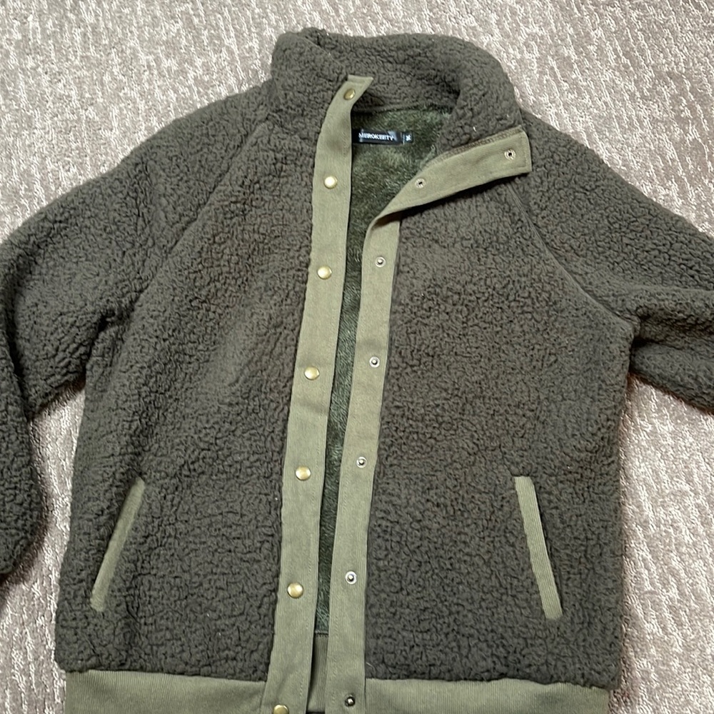 Women’s Size Medium Sherpa Button Up - image 1